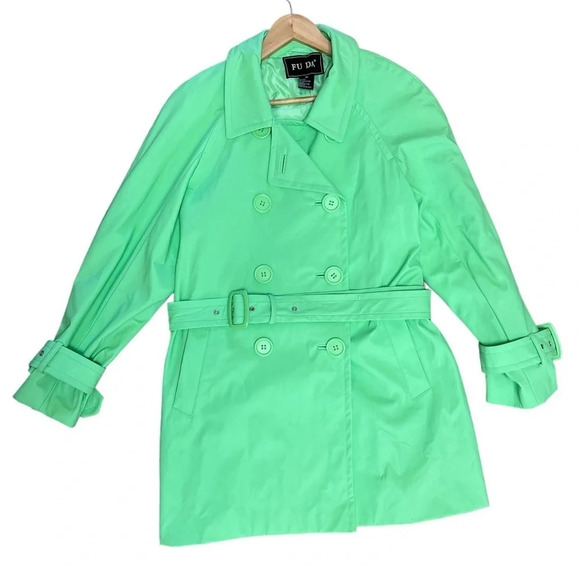 FU DA waterproof green trench coat - Picture 6 of 6